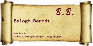 Balogh Bernát névjegykártya
