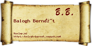Balogh Bernát névjegykártya