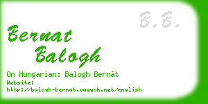 bernat balogh business card